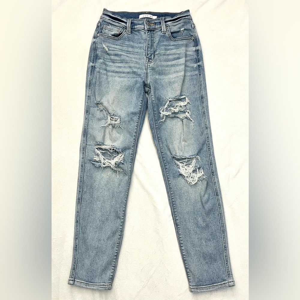 Eunina Light Blue Distressed Rocky High Rise Boyfriend Jeans Women’s Size 1